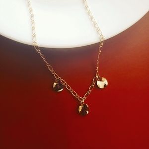 Handmade Gold circle pendant necklace